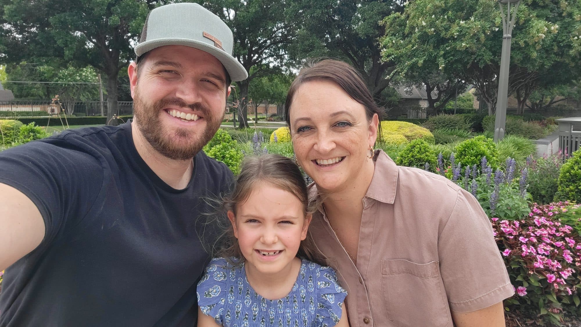 Savana smiling outdoors with family